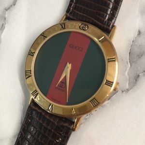 Gucci Vintage Redgreen Face Watch 
